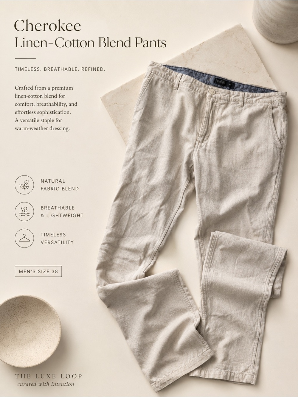 Cherokee Men's Chinos in Light Beige